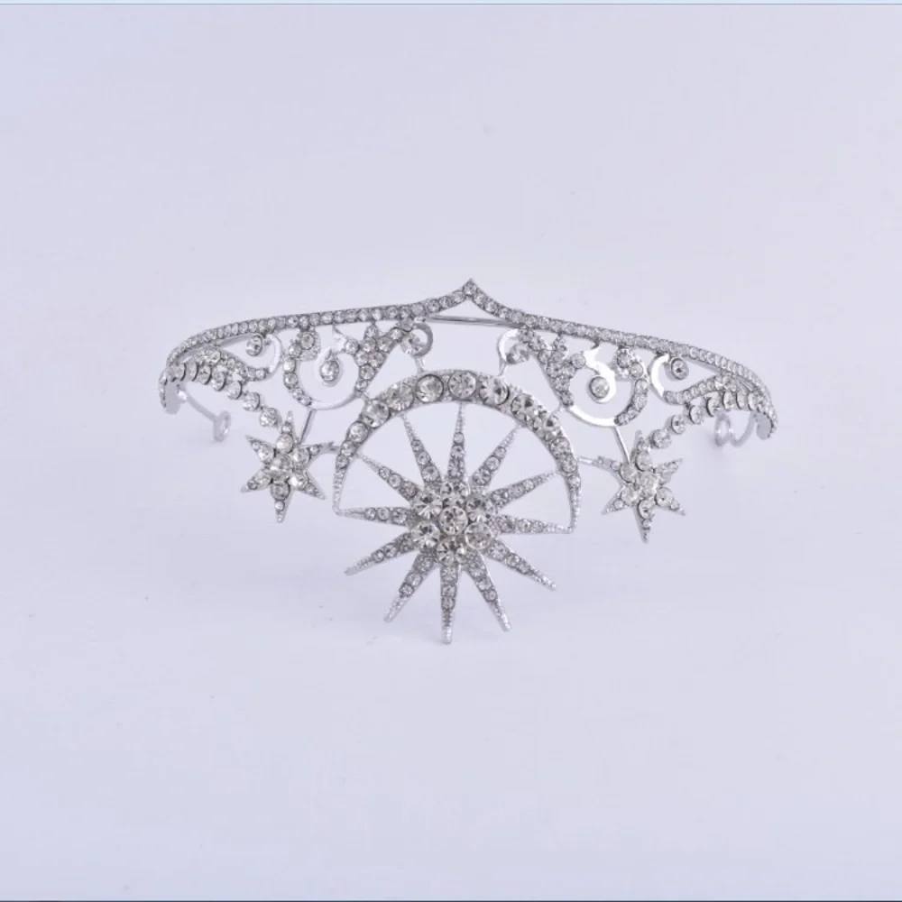 Star soldier silver tiara hair accessories for girls women birthday present